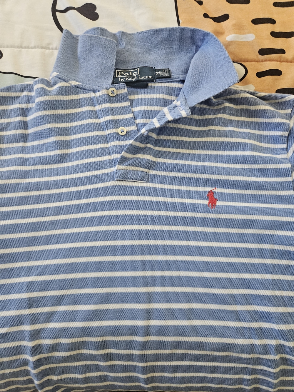Polo by Ralph Lauren Men's Light Blue Striped Polo Shirt